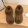 Pantuflas de Algodón Forradas en Piel Sintética Otoño/Invierno Pantuflas de Suela Gruesa para Mujer Aumentan la Altura Piel Lana Sintética Cálido 2026 Lana de Cordero Calzado para Exteriores
