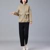 Traje casual de estilo extranjero para madre de mediana edad, rejuvenecedor, para mujer, nuevo de primavera y otoño 2024, versión coreana de suéter holgado, conjunto de dos piezas, moda
