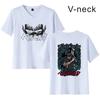 Camiseta de manga corta con cuello en V informal para parejas con estampado de anime de Amazon, estilo espada de verano, Berserk legendario, combinable