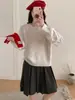 Primavera 2026 Nuevo Estilo Parche de Pedrería Pesada Patchwork Suéter de Punto Falso de Dos Piezas Estilo Suelto Suave Suéter Pulóver de Cuello Redondo para Mujer
