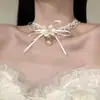 Design Europeu Exagerado Colar de Franjas Pesadamente Bordado Personalidade Única Colar de Renda Tecida Corrente de Clavícula Exquisite