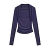 Camiseta de Manga Larga con Hombros Descubiertos y Cuello Cuadrado de Moda, Falso Dos Piezas para Mujer, Nueva Llegada Otoño 2025, Top Básico Ajustado
