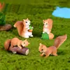 Quatro Estilos Micro Paisagismo Bonsai Pequenos Enfeites Simulação Pequeno Esquilo Padrão Animal Mini Paisagismo Suculentas Decorações