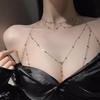 Collar de cadena larga con borlas y diamantes colgantes estilo Chanel para el cuerpo, cadena de diamantes de imitación para todo el cuerpo, accesorios de cadena para la cintura, cadena sexy para el pecho.