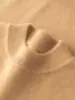 Suéter de cachemira estilo bebé para hombre, cuello alto medio, color liso, tejido grueso, casual y apto para negocios, capa base suave y cómoda