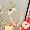 Novos Acessórios de Cabelo de Natal 2024 Aro de Cabelo Aro de Cabelo de Rena Feminino Acessórios Fofos
