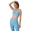 Conjunto de Dos Piezas para Mujer para Fitness y Yoga, Sujetador Deportivo Europeo y Americano Transfronterizo que Muestra el Ombligo Sin Marcas Vergonzosas, Pantalones de Cintura Alta que Levantan los Glúteos