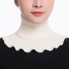 Pañuelo para la cabeza de color sólido para mujer, bufanda de otoño e invierno, versátil, cálida, elástica para el cuello, tejido de punto, cuello falso, cuello