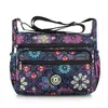 Bolsa de Lona de Gran Capacidad, Ligera, Tela Oxford de Nailon Floral, Bolso de Hombro Grande, Bolso Cruzado para Madres de Edad Media y Mayores