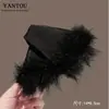 Presilha de Garra Triangular com Concha de Cetim Estilo Francês, Acessório de Cabelo Versátil de Alta Qualidade e Tendência para a Parte de Trás da Cabeça