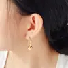 Pendientes de Acero Inoxidable con Perlas Redondas de Acero y Titanio para Comercio Exterior Transfronterizo, Pendientes de Bolas de Acero Versátiles de Moda para Mujer Fabricante