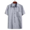 Camisa de Manga Corta para Hombre de Mediana Edad Traje Delgado para Papá Traje de Verano Camisa para Mediana Edad y Ancianos Top de Verano de Media Manga Ropa de Abuelo