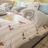 Classe um Quatro Estações Camada Dupla Quatro Peças Jacquard Xiaozhu Três Peças Dormitório Estudantil Ins Roupa de Cama Floral Fresca