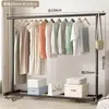Cabide de chão para uso doméstico, adequado para quartos, móvel, cor creme, design simples, ideal para quartos de dormitório, varal de chão para secar roupas, tipo de chão