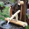 Espantalho monge paisagem dispositivo fonte japonesa tudo pingando água suporte para adicionar água roda d'água bico de fluxo bacia característica de água de bambu jardinagem