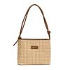 Bolso de Paja para Mujer 2024 Nuevo Trendy Color Contraste Nicho Moda Retro Bolso Cuadrado Pequeño Elegante Combinable Pata de Gallo Bolso de Mujer