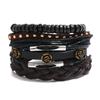 Fabricantes europeos y americanos al por mayor pulsera de piel de vaca retro rosa para hombre tejida DIY traje pulsera con cuentas joyería
