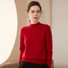 Nuevo Estilo Otoño e Invierno 2026 Estilo Sencillo Cuello Semi Alto Borde Enrollado Tejido de Cachemira para Mujer Engrosado Versátil Suéter Capa Base
