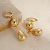 Pendientes de Borla Redondos Chapados en Oro Real con Forma de Gota de Agua Hebilla de Oreja de Tendencia de Moda Personalizada Pendientes de Temperamento Europeo y Americano de Alta Gama para Mujer
