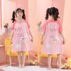 Pijamas para meninas verão 2024, novo vestido infantil de manga curta, camisola infantil para crianças grandes e meninas pequenas