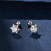 Plata s925 Fresco y Dulce Simple Estrella de Seis Puntas Micro-engaste Zircón Tornillo Arete Arete Combinable Plata Esterlina Mujer
