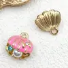 Venta Caliente Transfronteriza Llavero Pulsera DIY Esmalte Abanico de Mar Caracola Perla Colgante de Aleación Accesorios de Joyería Encanto