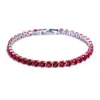 Suministro de Lujo Ligero Cadena Transfronteriza Pulsera de Cobre Microincrustada para Mujer Venta Caliente Transmisión en Vivo Estilo Tenis de Alta Gama Circonita Simple