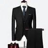 Comercio Exterior Nuevo Traje Casual de Negocios para Hombre Tres Piezas Dos Botones Coreano Corte Delgado Traje para Novio Traje de Hombre