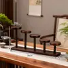 Estante de Exhibición de Escalera de Madera Maciza, Estante de Almacenamiento de Adornos Pequeños de Madera, Estante de Exhibición de Pulseras Antiguo Estilo Vintage