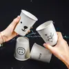Taza de Papel Desechable con Dibujos Espesada Grado Alimenticio para el Hogar Bebidas Calientes y Frías Taza de Café Venta al por Mayor Comercial Hostelería Taza de Té