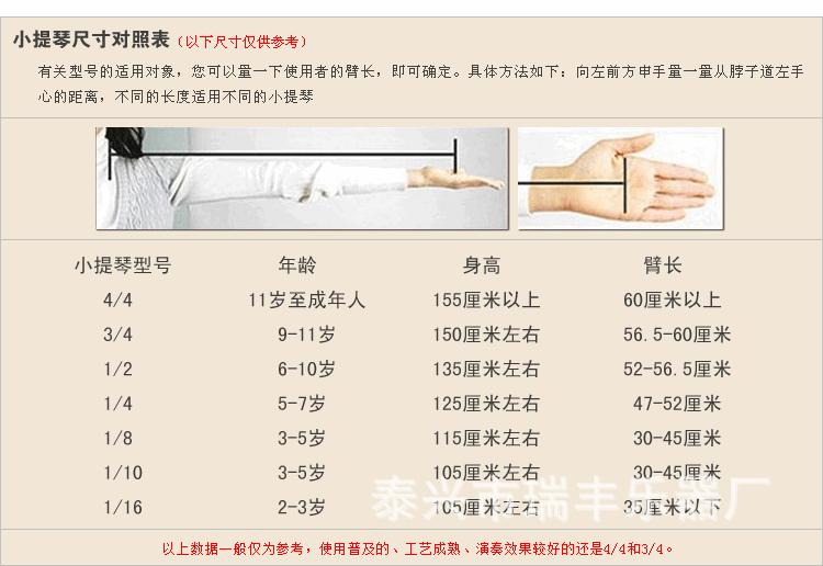 选择小提琴型号指南