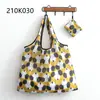 2025 Nueva Bolsa de Compras Plegable Tela Floral Portátil Poliéster Tote Bolsa de Almacenamiento Gran Capacidad Bolsa para la Compra del Supermercado Venta al por Mayor