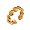Anillo Abierto Hidráulico de Moda Transfronterizo con Líneas Irregulares Geométricas de Acero de Titanio Anillo Abierto de Moda para Hombres y Mujeres