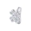 Plata de ley s925 microincrustada con circonita trébol de cuatro hojas cuenta espaciadora eslabón de pulsera de doble asa accesorio para pulsera de cuentas DIY de doble asa