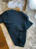 Mei Ran Roupa Casual Estilo Casual! Camiseta Feminina R Single 45 Algodão Bambu Bordada Porquinho Solta Gola Redonda Manga Curta 2026