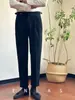 Pantalones de pana de invierno nuevos de color liso, artísticos y casuales, estilo caballero napolitano retro casual, corte recto