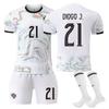 25-26 Portugal Uniforme de Fútbol para Niños Set B Cuota No. 7 Jersey de Ronaldo 21 Uniforme de Entrenamiento Ruota