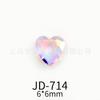 Nova importada cor-de-rosa da menina coração série cor unha afiada fundo nu diamante de alta qualidade super flash joias JD714