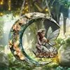 Letrero Colgante de Disco Plano Acrílico Creativo Transfronterizo con Imagen de Princesa Fantasía Cuento de Hadas Belleza, Decoración de Ventana Atrapasoles, Letrero de Porche