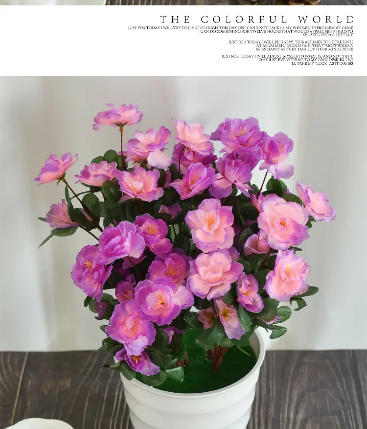 仿真杜鹃花,小把花映山红,工程景区插地装饰,山茶花绢花假花