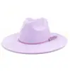 Chapéu Jazz de Aba Larga Cruzado Outono/Inverno 2023 Feminino Aba de 10cm Camurça Coração de Pêssego Top com Franja