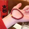 Pulsera de Cuentas Rojas de Cinabrio para Año Nuevo, Nuevo Estilo Chino, Estilo Nacional Retro, Pulsera Versátil, Joyería de Lujo Ligero y Sensación de Alta Gama