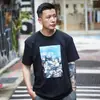 Camiseta de Manga Corta de Algodón Estilo Pareja Moda Callejera Americana Marca Graffiti Divertido Letras Clásicas Estampadas Versión Alta Transfronteriza