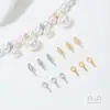 Retención de Color Fuerte Chapado en Oro de 14K Zirconia Portapiedras de Media Perforación Ojo de Oveja Accesorios Joyería de Perlas Pegajosas Hecha a Mano DIY Material