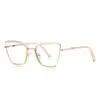 Gafas originales anti-luz azul 3157 doradas TR armazón óptico de alta calidad talento pasarela con espejo liso liso para mujer
