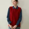 26 Estilo Nuevo Moda Versátil Elegante Color Sólido Estilo de Oficina Ropa de Abrigo Ropa de Abrigo Cuello Redondo Chaleco