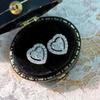 Cao Shi deseo pendientes de botón con forma de corazón, microincrustados de circonita AAA Super Brillante, superventas europeos y americanos, pendientes de regalo de cumpleaños para mujer