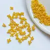 Botão Mini Flor de Osmanthus Prata Esterlina S925 Banhado a Ouro Trevo de Quatro Folhas Botão de Flor Pequena Corda de Mão Corda Trançada Acessórios de Botão Acessórios Feitos à Mão