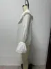 Nueva Camisa Blanca de Manga Larga Dulce de Primavera Diseño de Cárdigan con Cuello de Muñeca Femenino Top Chic de Nicho