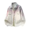 Camisa informal de manga larga tie-dye de moda para hombre, nueva camisa de moda con estampado de color degradado, chaqueta de trabajo para hombre
